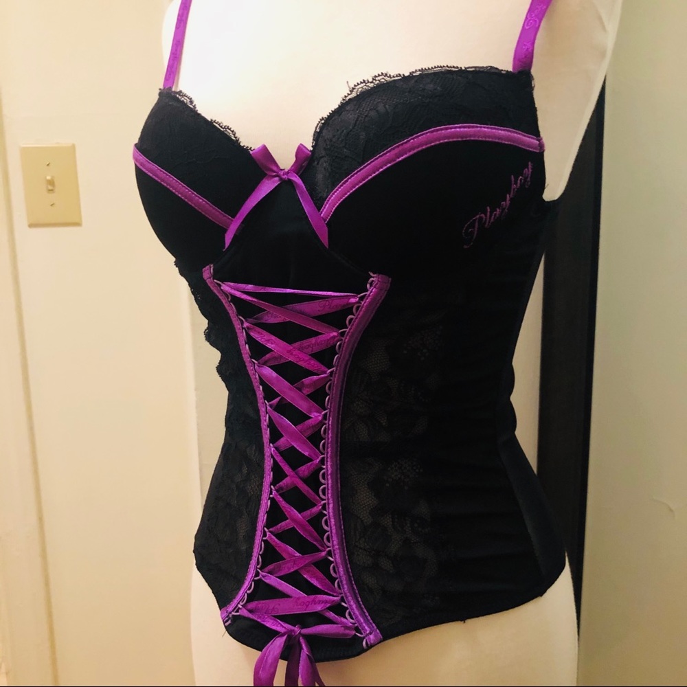 Authentic Playboy bustier lace up lingerie